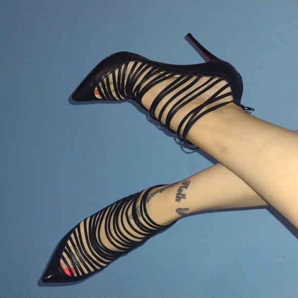 NEW Christian Louboutin Gortik Strappy Red Sole Bootie NEW - Picture 5 of 16